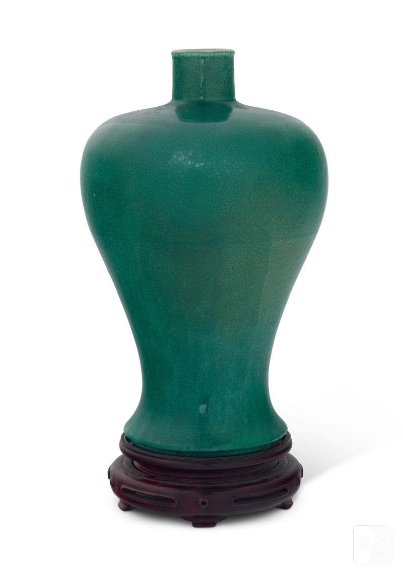 清十八/十九世紀 綠釉梅瓶  CHINA, QING DYNASTY, 18TH-19TH CENTURY - 图1